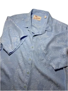 Kahala 1936 Mens Large Hawaiian  Button-Up Shirt Rayon Poly Blend Tribal Pocket - Picture 1 of 12