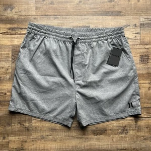 Hurley Herren grau Kordelzug Taille leichte Stretch Shorts Größe XXL Neu mit Etikett - Bild 1 von 9