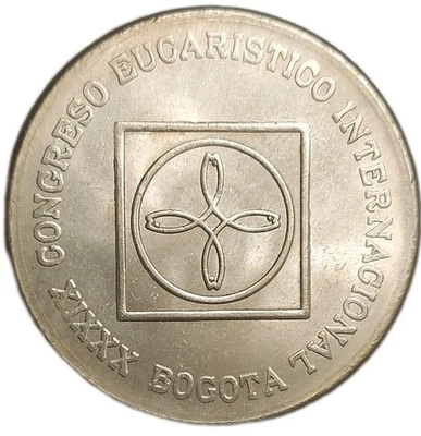 Moneda de cobre-níquel vintage 1968-B Colombia 5 pesos grande sin circular km 230 Foto 1 de 4