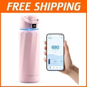 BPA-Free Stainless Steel Water Tracker Bottle, 32oz with Insulated Design - Pink - Picture 1 of 11