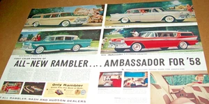 1958 Rambler Rebel Ambassador Cross Country Station Wagon large-mag 2p car ad - Picture 1 of 1