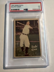 1952 Berk Ross Ralph Kiner Pirates HOF PSA 1.5 POP 1 W/ 66 HIGHER GRADED RARE - Bild 1 von 4