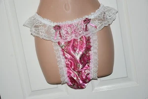 TW 27 Saucy satin and lace tanga panties, BN, Large - Picture 1 of 4