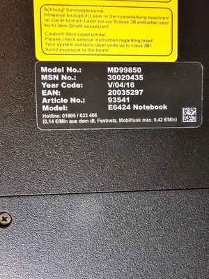 Medion Notebook MD99850 I5-6267U 6GB DDR 120GB 1TB - Bild 1 von 2