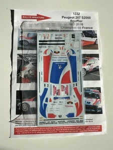 1 43 DECALS PEUGEOT 207 S 2000 BOUFFIER RALLY DU VAR 2010 - Picture 1 of 1