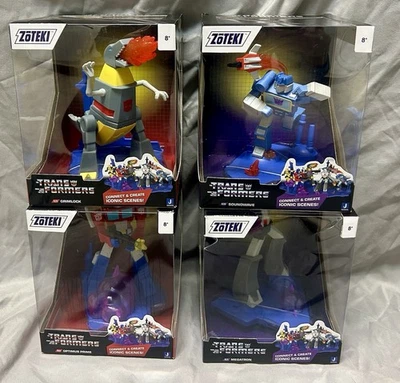 Lot of 4 Zoteki Transformers Connect & Create Action Figures Grimlock Megatron - Image 1 of 4