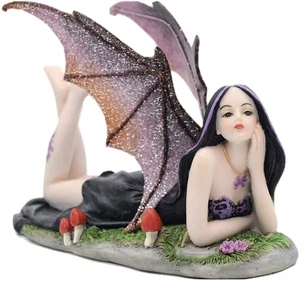 Comfy Hour Fairyland Collection 6&#8221; Dark Fairy Witch Spirit Bosque acostado - Imagen 1 de 7