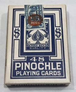 Vintage unbenutzt US Spielkarten Deck Bicycle 48 Pinochle Luftpolster versiegelt  - Bild 1 von 9