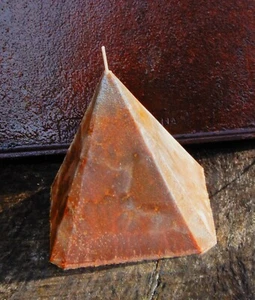 1kg 150hr RUSTIC BROWN SANDSTONE Unscented EGYPTIAN PYRAMID COFFEE TABLE CANDLE - Picture 1 of 24