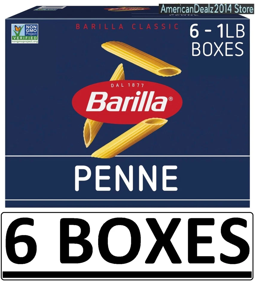 6 BOXES - Barilla Penne Pasta 16 oz (Total 96 oz) Made with 100% Durum Wheat F1 - Image 1 of 1