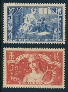 Briefmarke Frankreich 307/308 ** Kunst und Denken postfrisch ohne Scharnier - Bild 1 von 1