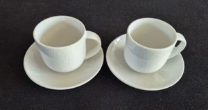 Jamie Oliver Snug Cup & Saucer Set By Royal Worcester "White On White" x 2 - Picture 1 of 7