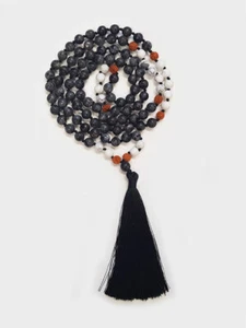Yogastudio Edelstein Labradorit - Howlith & Rudraksha Heilchakra Mala - Bild 1 von 2
