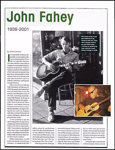 John Fahey 1939-2001 tributo a la muerte página completa artículo 8 x 11 impresión fotográfica pin-up - Imagen 1 de 3