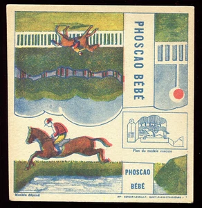 publicité ancienne  " découpis  " PHOSCAO BEBE . chevaux . courses - Imagen 1 de 2
