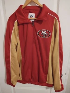 San Francisco 49ERS NFL Mens Medium Performance 1/4 Zip Jacket - Picture 1 of 6