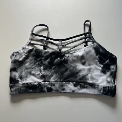 Sujetador deportivo Betsey Johnson Performance gris blanco con tiras talla XS? Foto 1 de 4