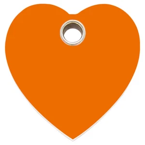 RedDingo Plástico Grabado Perro Individual Grabado Corazón Naranja - Imagen 1 de 1