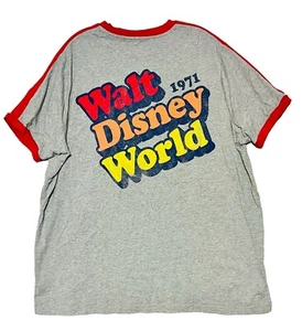 Disney Shirt Adult Size XXL Gray Red Ringer 1971 Disneyland Resort Logo Mens - Picture 1 of 10