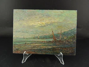 MARINA DIPINTO OLIO SU LEGNO FIRMATO GARDY CLAUDE 1949 - Imagen 1 de 6