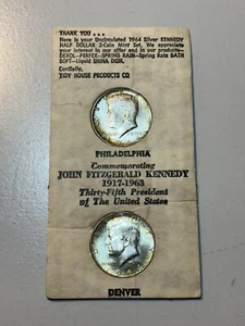 1964 P & D Kennedy Half Dollar Tidy House Set Fantastic Toning - Picture 1 of 10