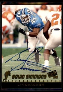 Brian Simmons 1998 Press Pass On Card RC Autograph Rookie Auto #NNO North