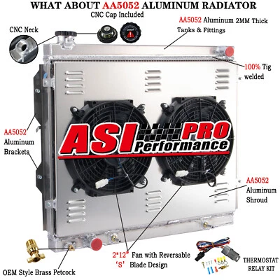 4 Row Aluminum Radiator+Shroud Fan Fit 2000-2006 2004 Toyota Tundra SR5 4.0L V6, - Image 1 of 4