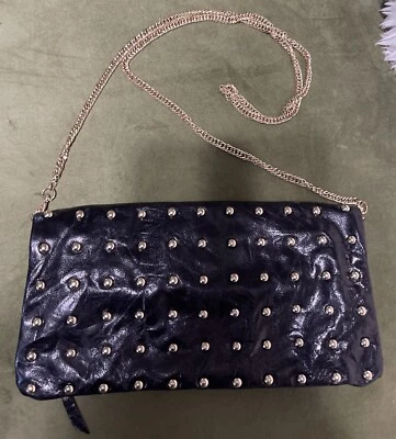 Cartera/cartera de mano Joseph Charles plegable de cuero genuino negra usada en excelente estado Foto 1 de 4