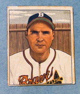 1950 Bowman - #110 Tommy Holmes Boston Braves baseball card No creases Tape back