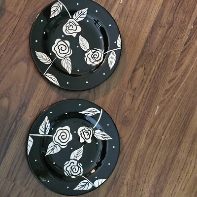 Plato de ensalada de postre internacional certificado rosa noche 8 3/4" juego de dos dana Foto 1 de 4