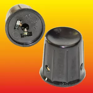 BLACK PLASTIC KNOB LOT=2 CYLINDER VOLUME CONTROL POTENTIOMETER/SWITCH SHAFT 4mm - Picture 1 of 1