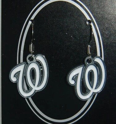 Washington Nationals Dangle Earrings (zinc) MLB Licensed Baseball Jewelry - Image 1 of 3