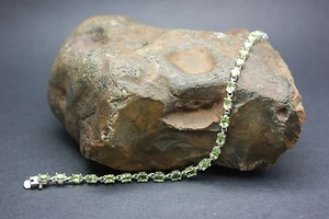 PERIDOT GEMSTONE BRACELET set in STERLING SILVER FREE SHIPPING! FREE GIFT WRAP! - Picture 1 of 5