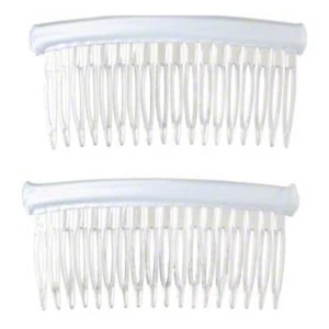 2 Long Combs 4" wide Fabric Edge Victoria Lynn Satin Decorate or plain white - Picture 1 of 2