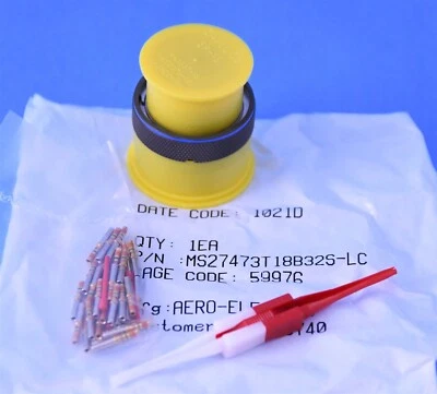 Aero-Electric MIL Spec Circular Connector 32 Pin MS27473T18B32S w/ Gold Contacts - Image 1 of 4