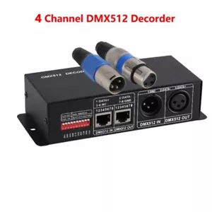 DMX512 12V 8A 4 Channels Decoder Controller for 5050 RGB LED Light Strip Lamp US - Picture 1 of 7