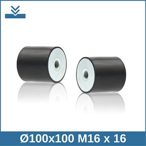 C Ø100x100 M16 x 16 NK 55° Shore Gummi Metall Puffer Silentblock - Picture 1 of 2