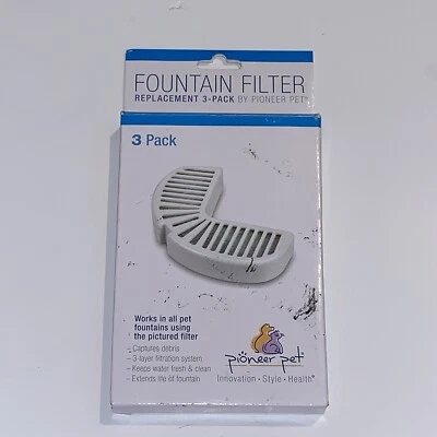 Pioneer Pet 3002 Fuente Mascota Filtro de Repuesto Perro Gato Agua Paquete de 3 NUEVO Foto 1 de 2