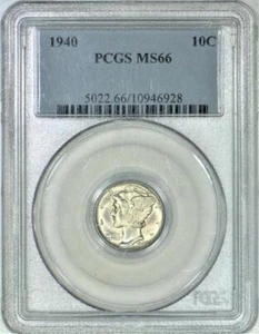 1940 Mercury Dime PCGS MS-66 - Picture 1 of 4