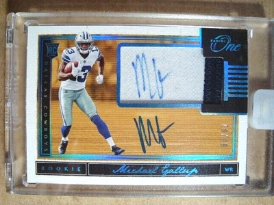 2018 Michael Gallup Panini One Blue Rookie Autograph Patch RC /99 🔥🔥🔥 ERROR - Image 1 of 2