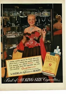 1952 FATIMA Cigarettes Carrie Munn fashion designer Vintage Ad - Picture 1 of 1