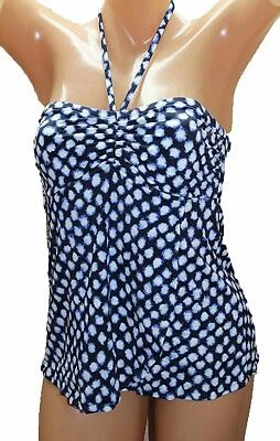 Tankini de natación suelto bandeau delantero envolvente INC para mujer, azul marino, 8 o 10 Foto 1 de 2
