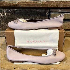 Margaux The Demi Lavender Purple Nappa Leather Bow Ballet Flats - Picture 1 of 9