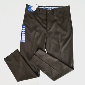 Haggar Classic Fit Cool Right Performance Flex Pants Brown Men's Sz 34WX32L NWT - Picture 1 of 14
