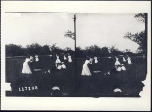 New VTG Retro Postcard Baseball History: 1910 Men & Women Playing Ball - Picture 1 of 2