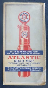 1929 Pennsylvania road map Atlantic oil gas - Picture 1 of 4