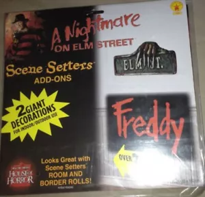 FREDDY KRUEGER Nightmare on Elm Street Scene Setter Halloween party 2 BACKDROPS - Picture 1 of 3