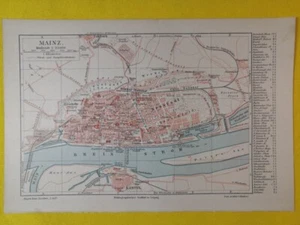 1906 - MAINZ Germany CITY Vintage Geography Maps ORIGINAL 6.5 x 9.5" C18-5 - Picture 1 of 3