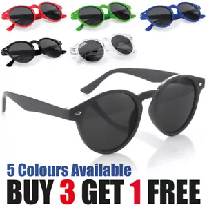 Round Lens Sunglasses Mens Womens Ladies Vintage Circle Glasses Classic Oval UV - Picture 1 of 13