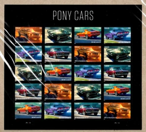 PONY CARS #5715-5719 US FOREVER 20 STAMPS SHEET MUSTANG CHALLENGER CAMARO COUGAR - Picture 1 of 2